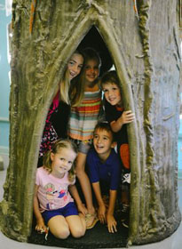 Kids playing in tree house