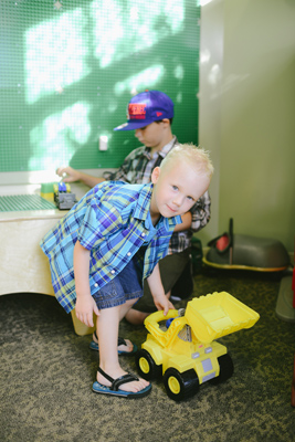 Boy playing at Simi Valley office